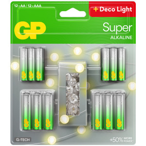 GP Batteries 12xAA 12xAAA with Free Decorative LED Lights