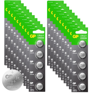 GP Batteries Box of 100   GP CR2032 Lithium Coin Cell Batteries