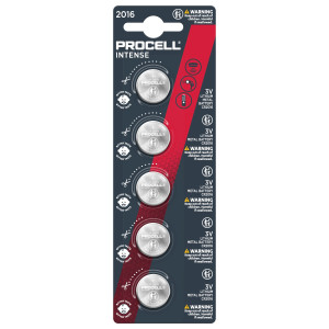 Duracell Procell Intense CR2016 3V Lithium Coin Batteries   Pack of 5