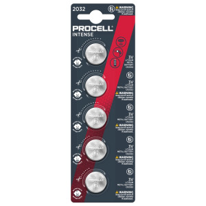 Duracell Procell Intense CR2032 3V Lithium Coin Batteries   Pack of 5