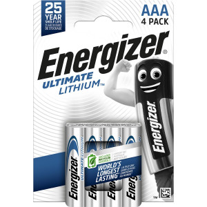 Energizer Ultimate Lithium AAA Batteries L92 1.5V Pack of 4