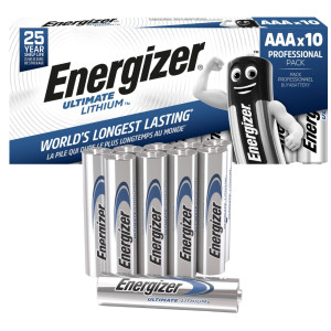 Energizer Ultimate Lithium AAA Batteries L92 1.5V Bulk Pack of 10