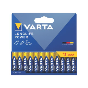 Varta Longlife Power AAA Alkaline Batteries LR03 12-Pack