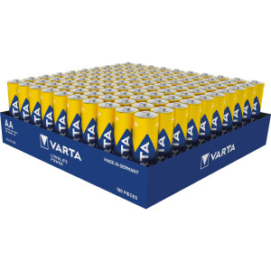 Tray of 100 Varta Longlife Power AA LR6 Alkaline Batteries