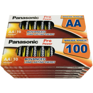 100 x Panasonic AA Pro Power Alkaline Batteries LR6 Bulk Box