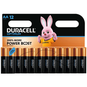 Duracell Optimum AA Batteries with Power Boost   12-Pack