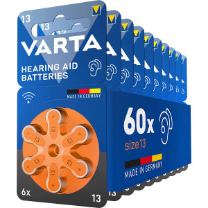 Varta Hearing Aid Batteries Size 13 Orange   60-Pack