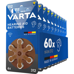 Varta Hearing Aid Batteries Size 312 Brown   60-Pack