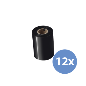 Brother Farbband Thermotransfer Premium-Harz Schwarz, 80 mm x 300 m - 12 Stück