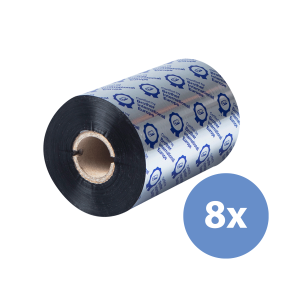 Brother Farbband Thermotransfer Premium-Wachs/Harz Schwarz, 110 mm x 450 m - 8 Stück