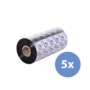 Brother Farbband Thermotransfer Premium-Wachs/Harz Schwarz, 154 mm x 450 m - 5 Stück
