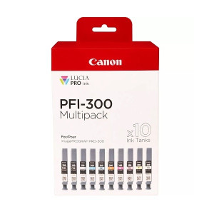 Tinte PFI-300 Multipack MBK/PBK/CO/GY/R/C/M/Y/PC/PM, 10x 14.4 ml - Canon Gold Partner
