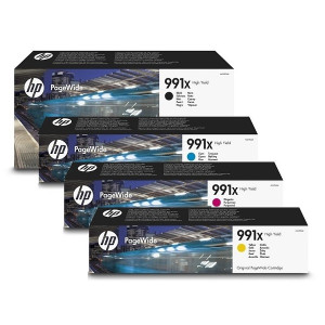 Tinten-Set 991x Cyan Magenta Yellow Schwarz PageWide Pro 750 772 774 777 779 774dn Tinte Multpack 4-Pack 4er Patrone Kartusche M0K02AE M0J90AE M0J94AE