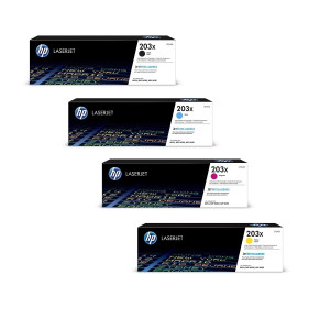 Toner-Set 203x Multipack Cyan Magenta Gelb Schwarz Color LaserJet M254 M280 M281 M281fw M281fdn Toner Tonerset 203 Patrone Kartusche CF540X CF541X