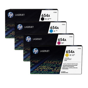Toner-Set CMYK Nr. 654 für Color LaserJet Enterprise M651, 1x 20.500 und 3x 15.000 Seiten - HP Power Partner