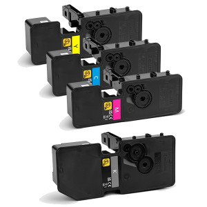 Toner-Set TK-5430 Schwarz Cyan Magenta Yellow PA2100 MA2100 Toner Tonerset Multipack 4-Pack Sparset Orirginal CMYK TK5430 - Kyocera Print Green, 10%