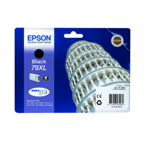 Tinte 79XL Schwarz für WF-4630 WF-4640 WF-5110 WF-5190 WF-5620 WF-5690, 41,8 ml, 2.600 Seiten - Epson Partner