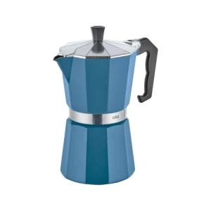 Classico - kafeteria aluminiowa, ⌀ 9×20 cm, 6 filiżanek,niebieska