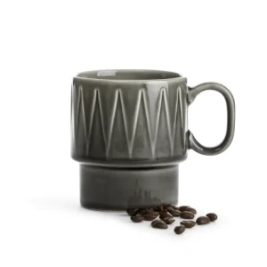 Coffee - filiżanka do kawy, szara, ceramika, 0,25 l, wys. 9 cm