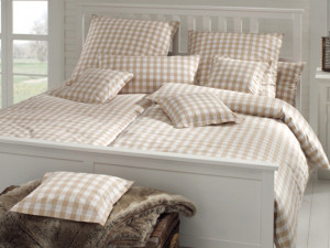 Pościel Elegante Quadro Sand - Brązowy / Beżowy