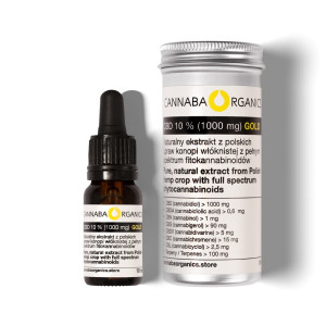 Olejek CBD 10% bez chlorofilu w buteleczce 10 ml z puszką aluminiową