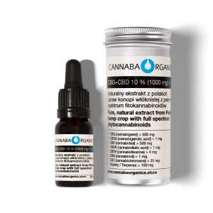 Olejek CBG + CBD 10% bez chlorofilu w buteleczce 10 ml z puszką aluminiową