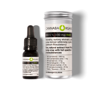 Olejek CBD 5% surowy z chlorofilem w buteleczce 10 ml z puszką aluminiową