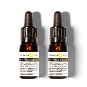 Olejek CBD 5% bez chlorofilu w zestawie 2 buteleczek 10 ml