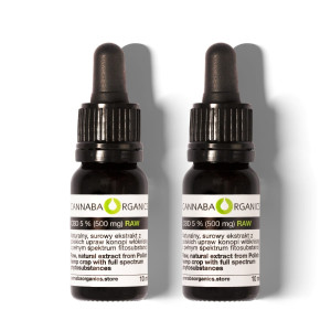 Olejek CBD 5% surowy z chlorofilem w zestawie 2 buteleczek 10 ml