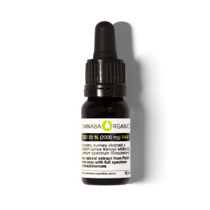 Olejek CBD 20% surowy z chlorofilem w buteleczce 10 ml