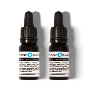 Olejek CBG + CBD 10% bez chlorofilu w zestawie 2 buteleczek 10 ml