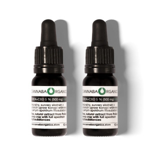 Olejek CBDA + CBD 5% surowy z chlorofilem w zestawie 2 buteleczek 10 ml