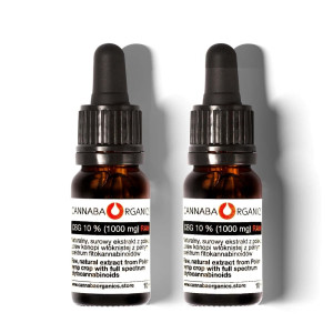 Olejek CBG 10% surowy z chlorofilem w zestawie 2 buteleczek 10 ml