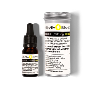 Olejek CBD 20% bez chlorofilu w buteleczce 10 ml z puszką aluminiową