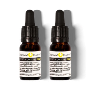 Olejek CBD 20% bez chlorofilu w zestawie 2 buteleczek 10 ml