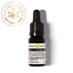 Olejek CBD 10% surowy z chlorofilem w buteleczce 10 ml