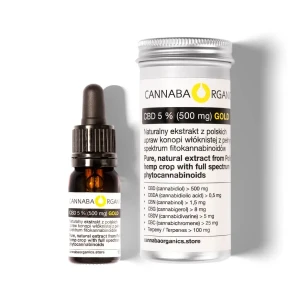 Olejek CBD 5% bez chlorofilu w buteleczce 10 ml z puszką aluminiową