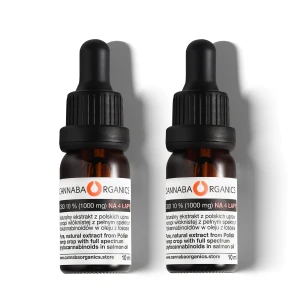 Olejek CBD 10% NA 4 ŁAPY z olejem z łososia w zestawie 2 buteleczek 10 ml