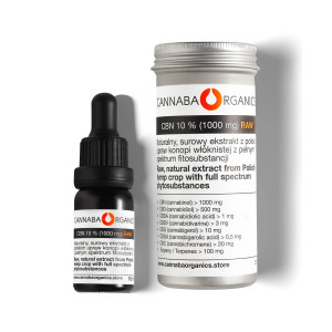 Olejek CBN 10% surowy z chlorofilem w buteleczce 10 ml z puszką aluminiową