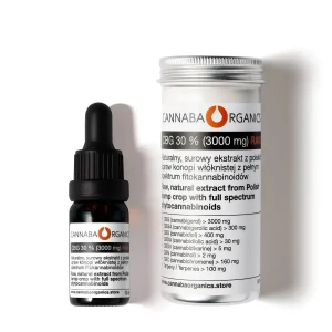 Olejek CBG 30% surowy z chlorofilem w buteleczce 10 ml z puszką aluminiową