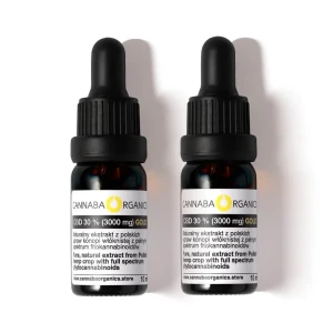 Olejek CBD 30% bez chlorofilu chlorofilem w zestawie 2 buteleczek 10 ml