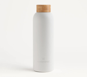 WATERDROP TERMO stalowa butelka biały mat 600ml