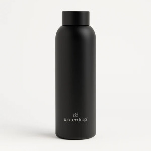 WATERDROP TERMO stalowa butelka czarny mat 600ml