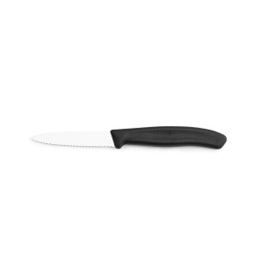 Nóż do warzyw i owoców Victorinox 6.7633 - 8 cm prosty z ząbkami czarny