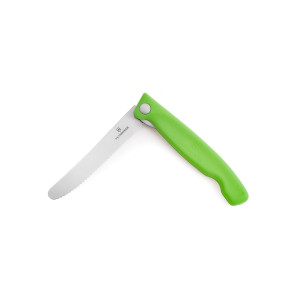 Nóż do warzyw składany Victorinox 6.7836.F4B - 11 cm z ząbkami zielony