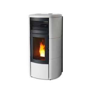 Stufa A Pellet Mcz Club Air 10 Kw Bianca In Acciaio E Ceramica