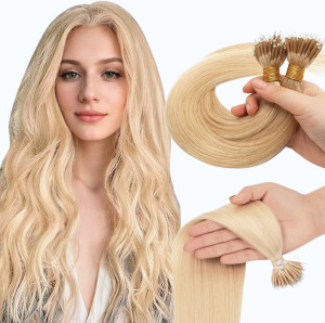 Włosy naturalne doczepiane na nanoringi 16 pasemek 52 cm.