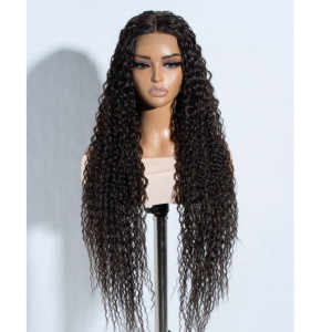 Peruka bardzo ciemny brąz Mega długa 95 cm loki