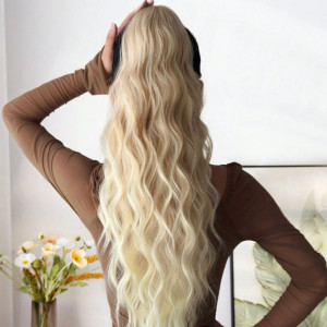 Kucyk na klamrze fale Ombre beżowy blond #22 na jasny blond #613