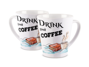 Kubek latte z nadrukiem - Coffee & Books